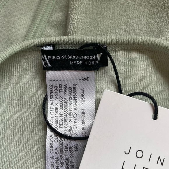 Zara NWT Limitless Contour Collection Mint Green One Sleeve Bodysuit Xsmall - Picture 10 of 12